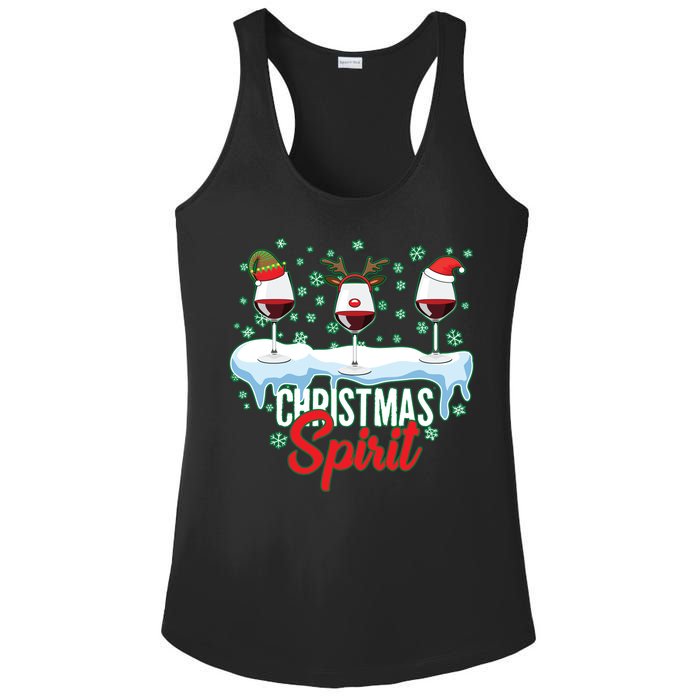 Funny Wine Christmas Spirit Ladies PosiCharge Competitor Racerback Tank