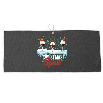 Funny Wine Christmas Spirit Large Microfiber Waffle Golf Towel