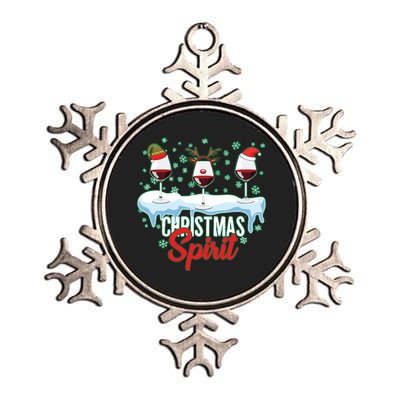 Funny Wine Christmas Spirit Metallic Star Ornament