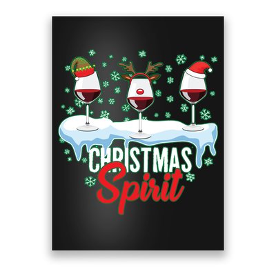 Funny Wine Christmas Spirit Poster