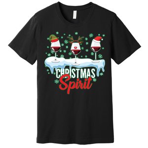 Funny Wine Christmas Spirit Premium T-Shirt