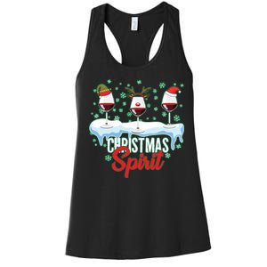 Funny Wine Christmas Spirit Women's Racerback Tank