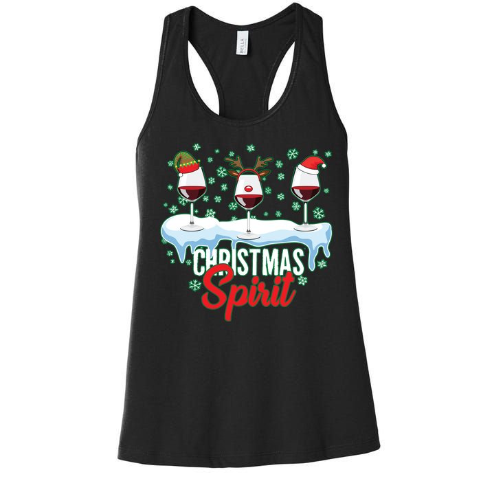 Funny Wine Christmas Spirit Women's Racerback Tank