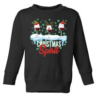 Funny Wine Christmas Spirit Toddler Sweatshirt