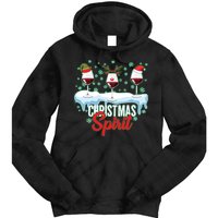 Funny Wine Christmas Spirit Tie Dye Hoodie