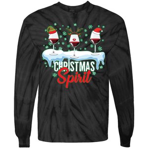 Funny Wine Christmas Spirit Tie-Dye Long Sleeve Shirt