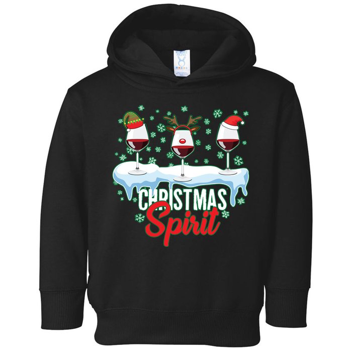 Funny Wine Christmas Spirit Toddler Hoodie