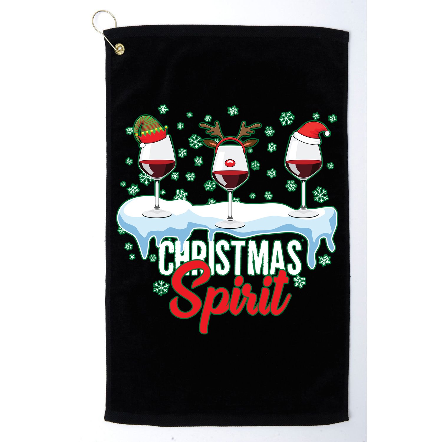 Funny Wine Christmas Spirit Golf Towel