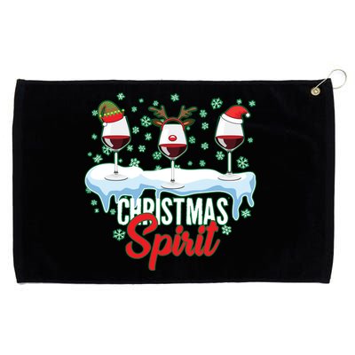 Funny Wine Christmas Spirit Grommeted Golf Towel