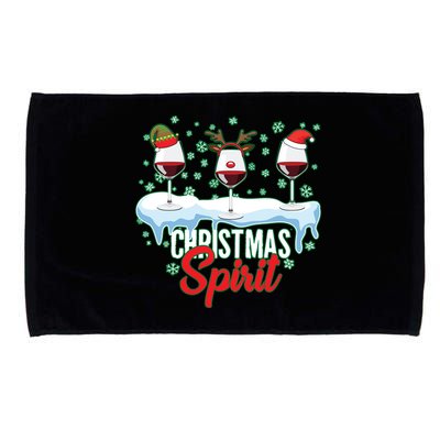 Funny Wine Christmas Spirit Microfiber Hand Towel