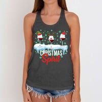 Funny Wine Christmas Spirit Women's Knotted Racerback Tank