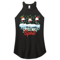 Funny Wine Christmas Spirit Women's Perfect Tri Rocker Tank