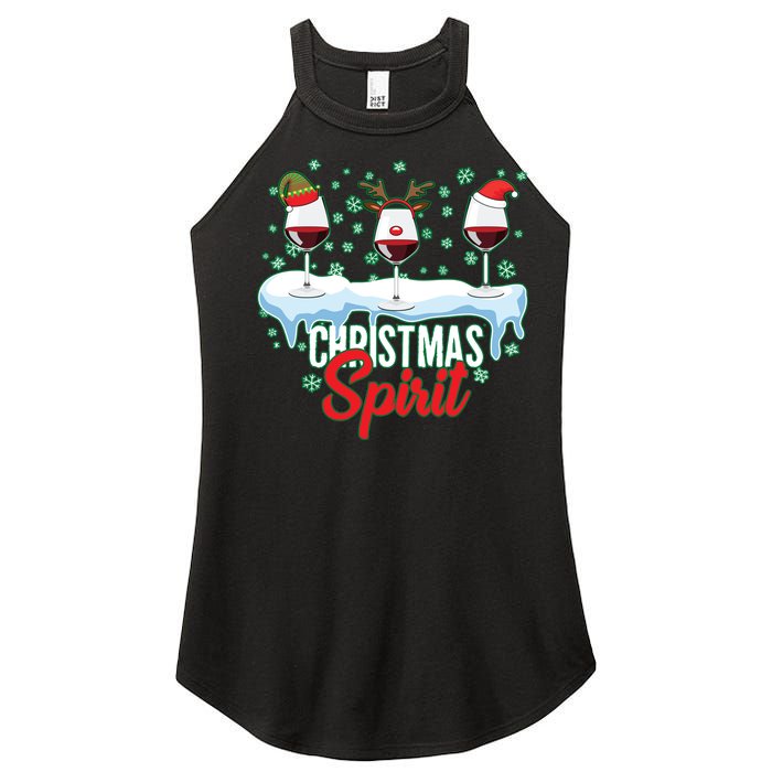 Funny Wine Christmas Spirit Women's Perfect Tri Rocker Tank