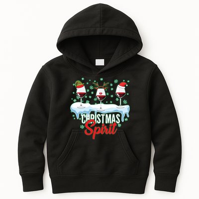 Funny Wine Christmas Spirit Kids Hoodie