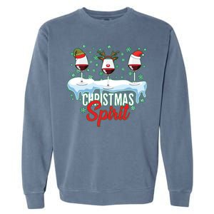 Funny Wine Christmas Spirit Garment-Dyed Sweatshirt