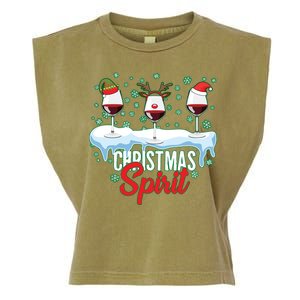 Funny Wine Christmas Spirit Garment-Dyed Women's Muscle Tee