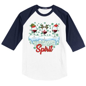 Funny Wine Christmas Spirit Baseball Sleeve Shirt