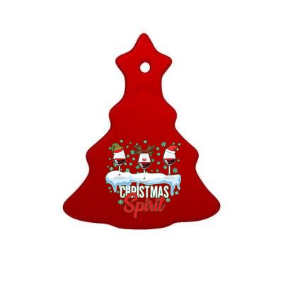 Funny Wine Christmas Spirit Ceramic Tree Ornament