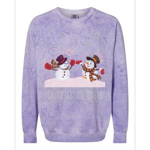 Funny Winter Snowman Ugly Christmas Colorblast Crewneck Sweatshirt