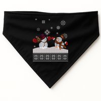 Funny Winter Snowman Ugly Christmas USA-Made Doggie Bandana