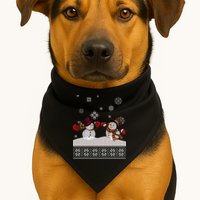 Funny Winter Snowman Ugly Christmas USA-Made Doggie Bandana