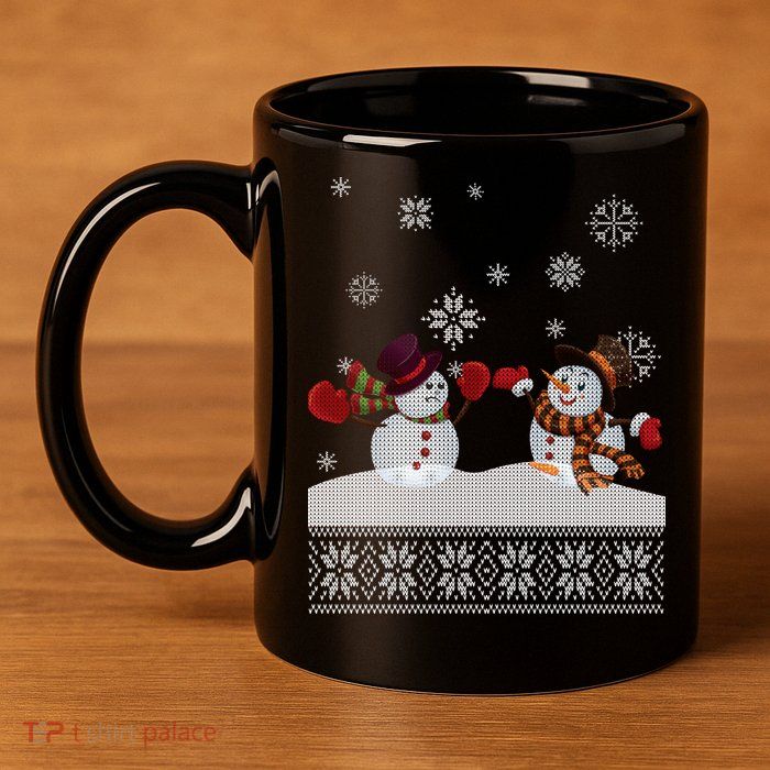 Funny Winter Snowman Ugly Christmas 11oz C Handle Ceramic Mug