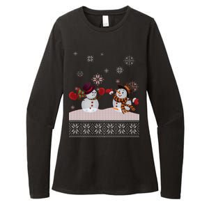 Funny Winter Snowman Ugly Christmas Womens CVC Long Sleeve Shirt