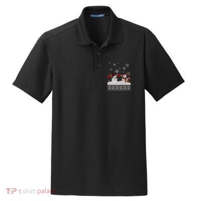 Funny Winter Snowman Ugly Christmas Dry Zone Grid Polo
