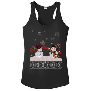 Funny Winter Snowman Ugly Christmas Ladies PosiCharge Competitor Racerback Tank