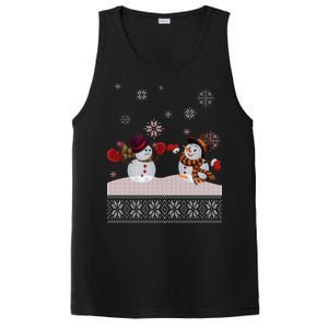 Funny Winter Snowman Ugly Christmas PosiCharge Competitor Tank