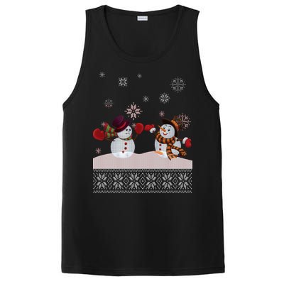 Funny Winter Snowman Ugly Christmas PosiCharge Competitor Tank