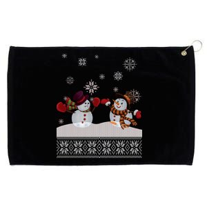 Funny Winter Snowman Ugly Christmas Grommeted Golf Towel