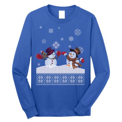 Funny Winter Snowman Ugly Christmas Long Sleeve Shirt