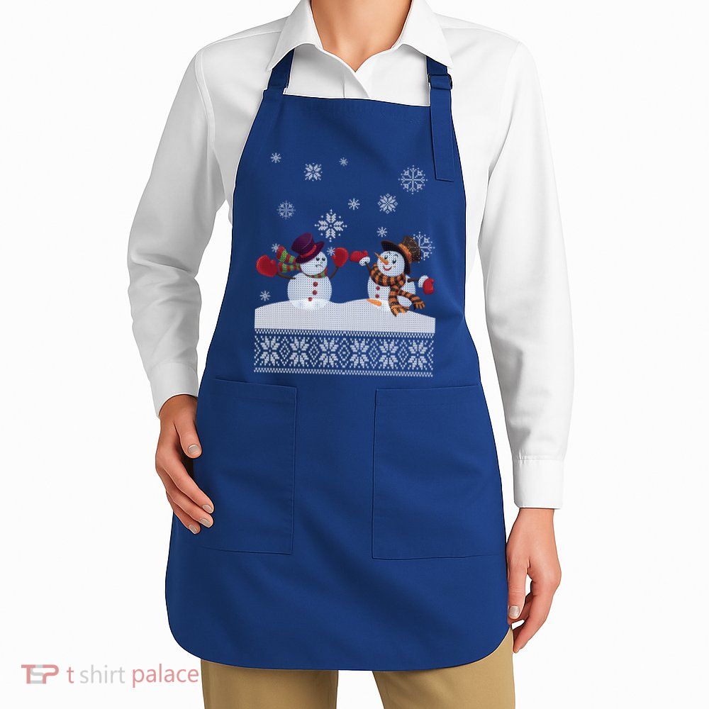 Funny Winter Snowman Ugly Christmas Apron
