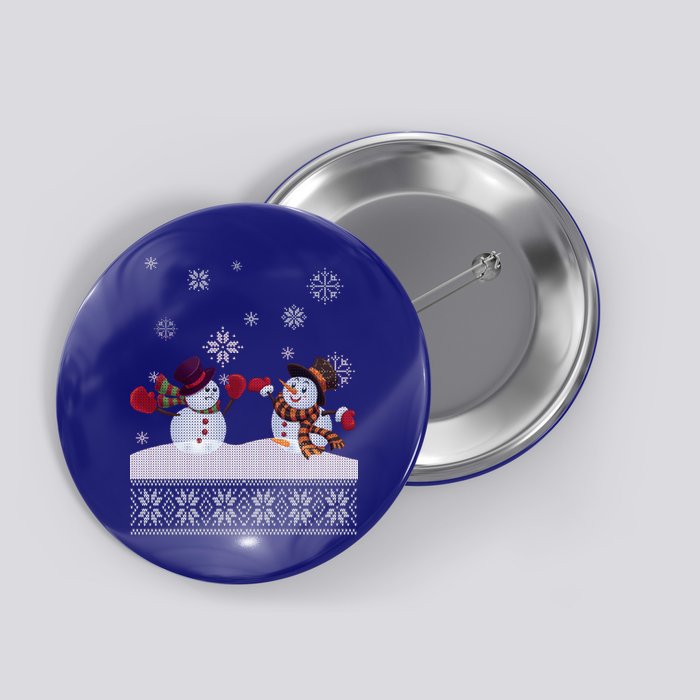 Funny Winter Snowman Ugly Christmas Button