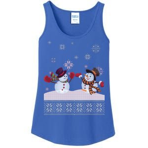 Funny Winter Snowman Ugly Christmas Ladies Essential Tank