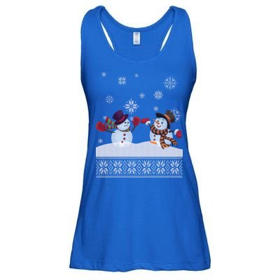 Funny Winter Snowman Ugly Christmas Ladies Essential Flowy Tank
