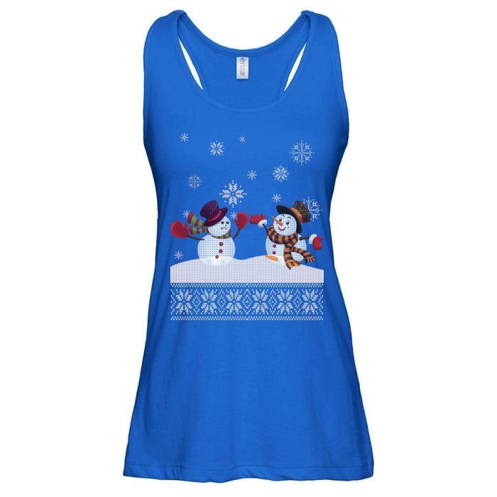 Funny Winter Snowman Ugly Christmas Ladies Essential Flowy Tank