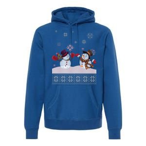 Funny Winter Snowman Ugly Christmas Premium Hoodie