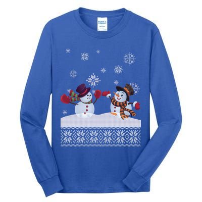 Funny Winter Snowman Ugly Christmas Tall Long Sleeve T-Shirt