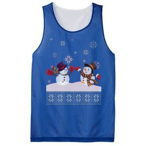 Funny Winter Snowman Ugly Christmas Mesh Reversible Basketball Jersey Tank