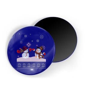 Funny Winter Snowman Ugly Christmas Magnet