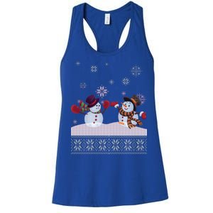 Funny Winter Snowman Ugly Christmas Women's Racerback Tank