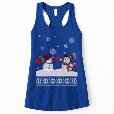 Funny Winter Snowman Ugly Christmas Womens Tank Top