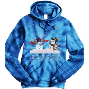 Funny Winter Snowman Ugly Christmas Tie Dye Hoodie