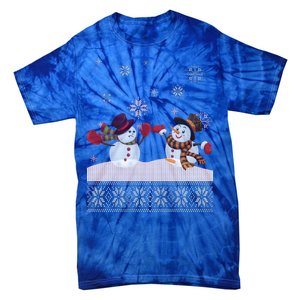 Funny Winter Snowman Ugly Christmas Tie-Dye T-Shirt