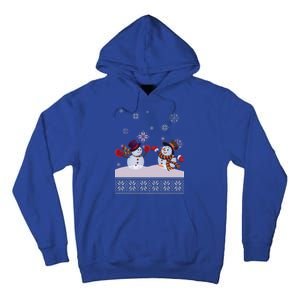 Funny Winter Snowman Ugly Christmas Tall Hoodie