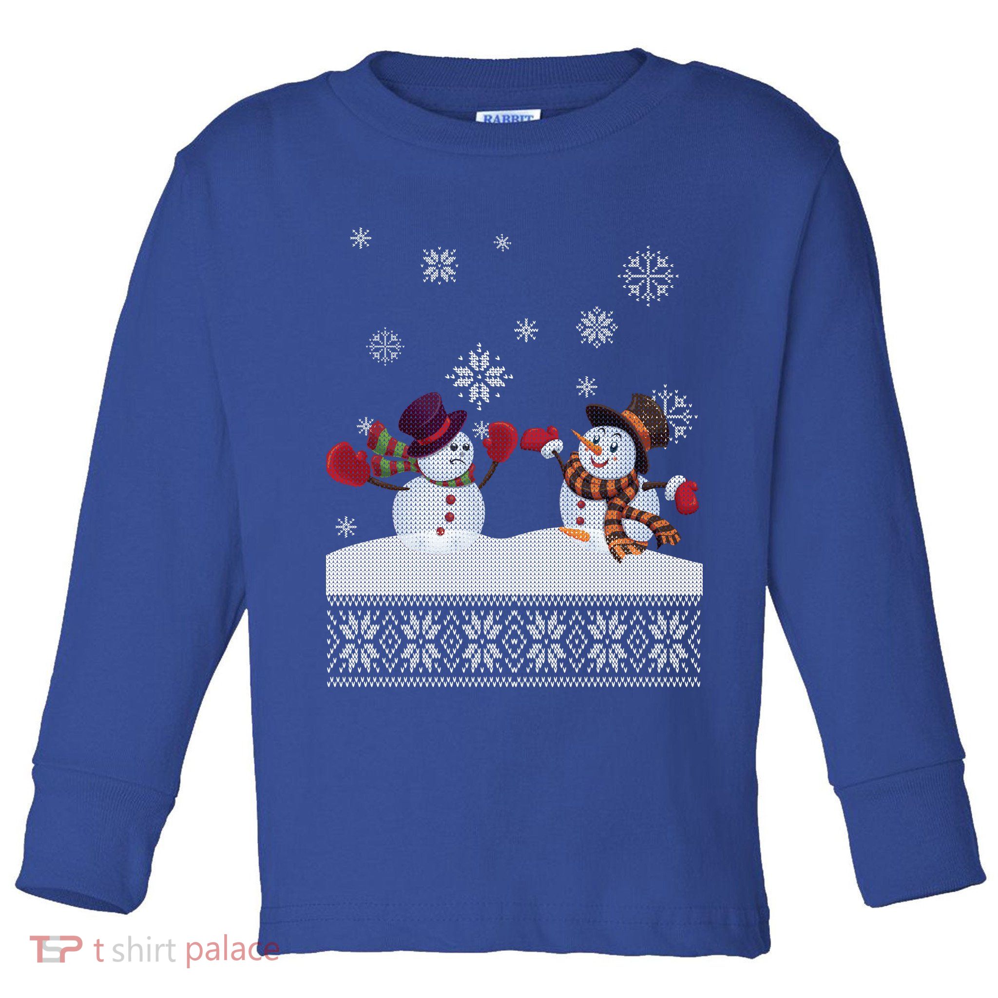 Funny Winter Snowman Ugly Christmas Toddler Long Sleeve Shirt
