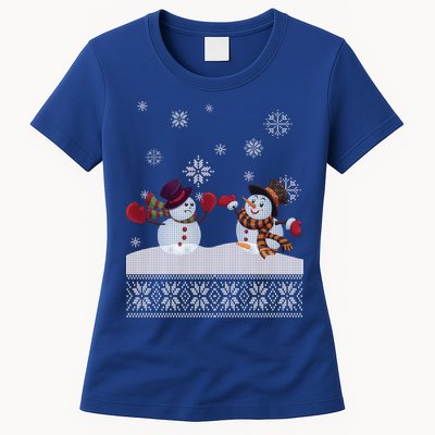 Funny Winter Snowman Ugly Christmas Womens T-Shirt