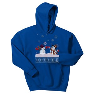 Funny Winter Snowman Ugly Christmas Kids Hoodie